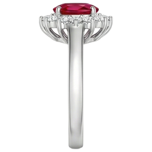 5.5 Carats Oval Cut Ruby Natural Earth Mined Diamond Ring White Gold Lady Jewellery