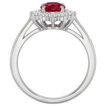 5.5 Carats Oval Cut Ruby Natural Earth Mined Diamond Ring White Gold Lady Jewellery
