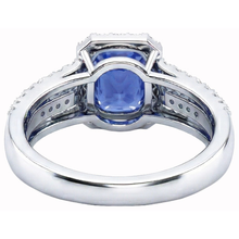 natural round sapphire 5.50ct ring profile view