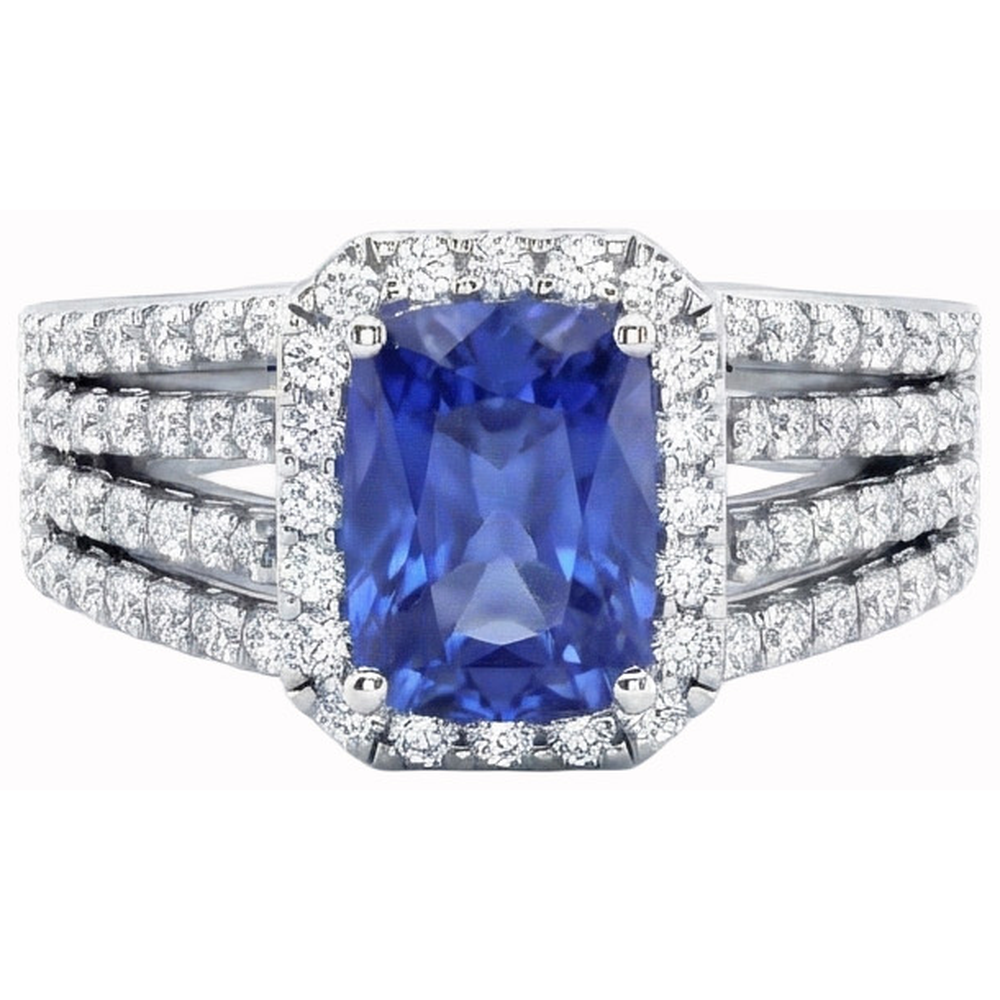 natural round sapphire 5.50ct ring side angle