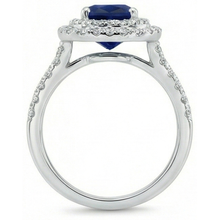 5.50 Carats Sri Lanka Sapphire And Natural Earth Mined Diamonds Ring White Gold 14K