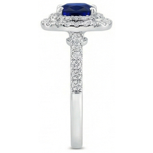 5.50 Carats Sri Lanka Sapphire And Natural Earth Mined Diamonds Ring White Gold 14K