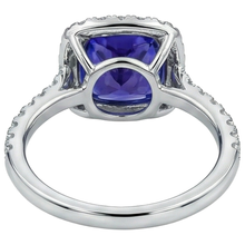 5.50 Ct Cushion Tanzanite With Round Natural Earth Mined Diamonds Ring Gold