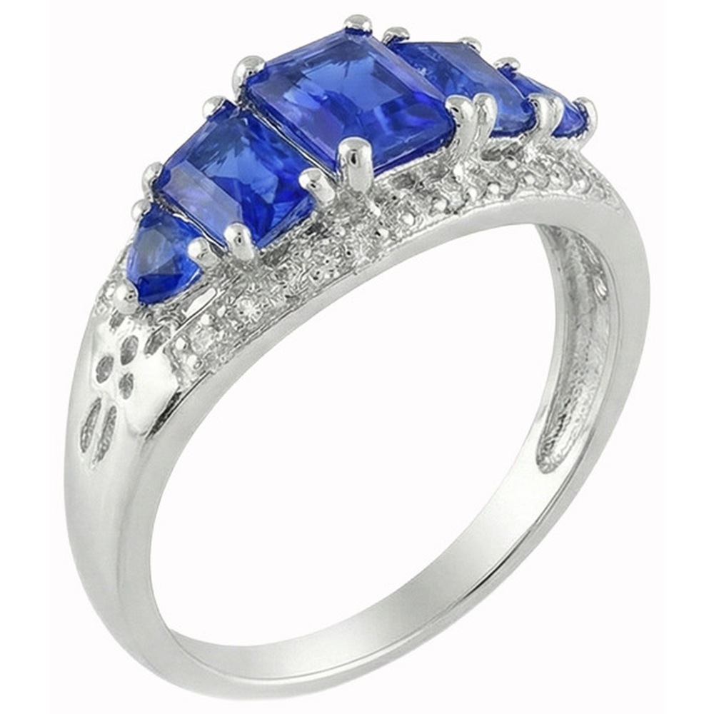5.51 Carat Sri Lankan Sapphire Natural Earth Mined DIAMOND ( NOT LAB GROWN )s Beautiful Ring White Gold 14K