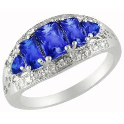 5.51 Carat Sri Lankan Sapphire Natural Earth Mined DIAMOND ( NOT LAB GROWN )s Beautiful Ring White Gold 14K