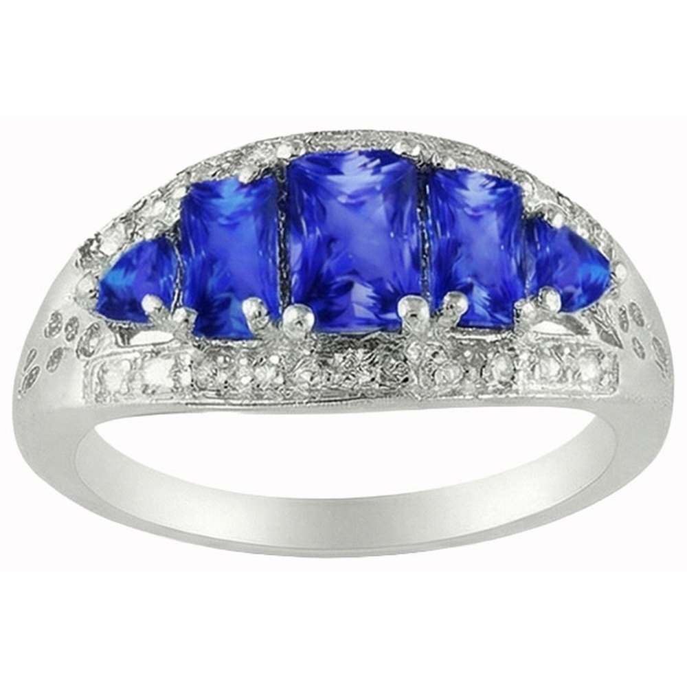 5.51 Carat Sri Lankan Sapphire Natural Earth Mined DIAMOND ( NOT LAB GROWN )s Beautiful Ring White Gold 14K