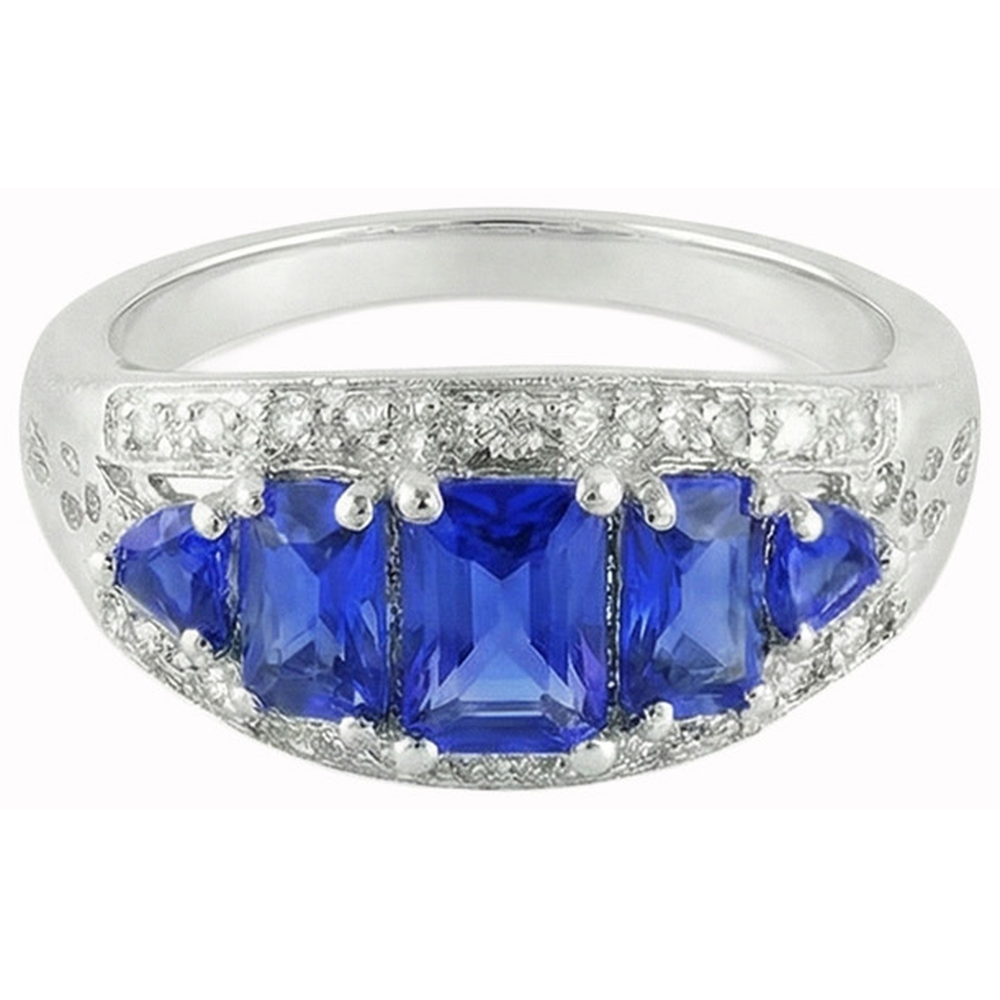 5.51 Carat Sri Lankan Sapphire Natural Earth Mined DIAMOND ( NOT LAB GROWN )s Beautiful Ring White Gold 14K