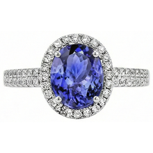 natural round tanzanite 5.60ct ring side angle