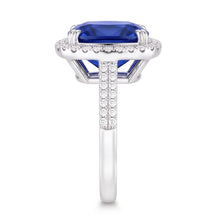 5.70 Ct Big Cushion Tanzanite & Round Natural Earth Mined Diamond Ring White Gold 14K