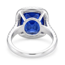 5.70 Ct Big Cushion Tanzanite & Round Natural Earth Mined Diamond Ring White Gold 14K
