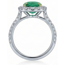5.75 Carats Natural Earth Mined DIAMOND ( NOT LAB GROWN ) With Green Emerald Ring White Gold 14K