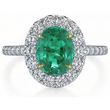 5.75 Carats Natural Earth Mined DIAMOND ( NOT LAB GROWN ) With Green Emerald Ring White Gold 14K