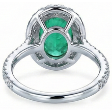 5.75 Carats Natural Earth Mined DIAMOND ( NOT LAB GROWN ) With Green Emerald Ring White Gold 14K