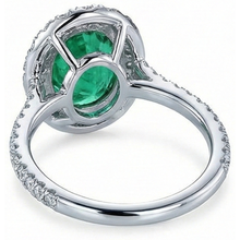 5.75 Carats Natural Earth Mined DIAMOND ( NOT LAB GROWN ) With Green Emerald Ring White Gold 14K