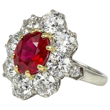 natural round ruby 5.75ct ring close up detail