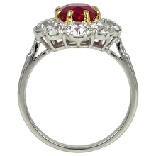 natural round ruby 5.75ct ring top view
