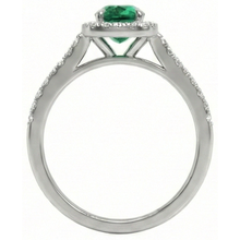 natural round emerald 5.75ct ring profile view