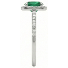 natural round emerald 5.75ct ring top view