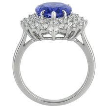5.75 Ct Pear Tanzanite With Natural Earth Mined Diamonds Ring White Gold