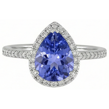 natural round tanzanite 5.75ct ring side angle