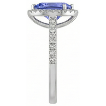 natural round tanzanite 5.75ct ring profile view