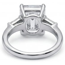 5.80 Ct. Emerald & Baguettes Real Natural Earth Mined Diamond 3 Stone Ring White Gold New