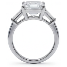 5.80 Ct. Emerald & Baguettes Real Natural Earth Mined Diamond 3 Stone Ring White Gold New