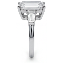 5.80 Ct. Emerald & Baguettes Real Natural Earth Mined Diamond 3 Stone Ring White Gold New