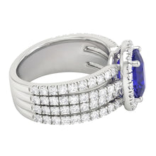 5.80 Ct Prong Ceylon Blue Sapphire Natural Earth Mined DIAMOND ( NOT LAB GROWN )s Fancy Ring White Gold 14K