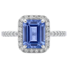 5.80 Ct Prong Set Tanzanite And Natural Earth Mined Diamonds Ring 14K White Gold