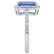 5.80 Ct Prong Set Tanzanite And Natural Earth Mined Diamonds Ring 14K White Gold