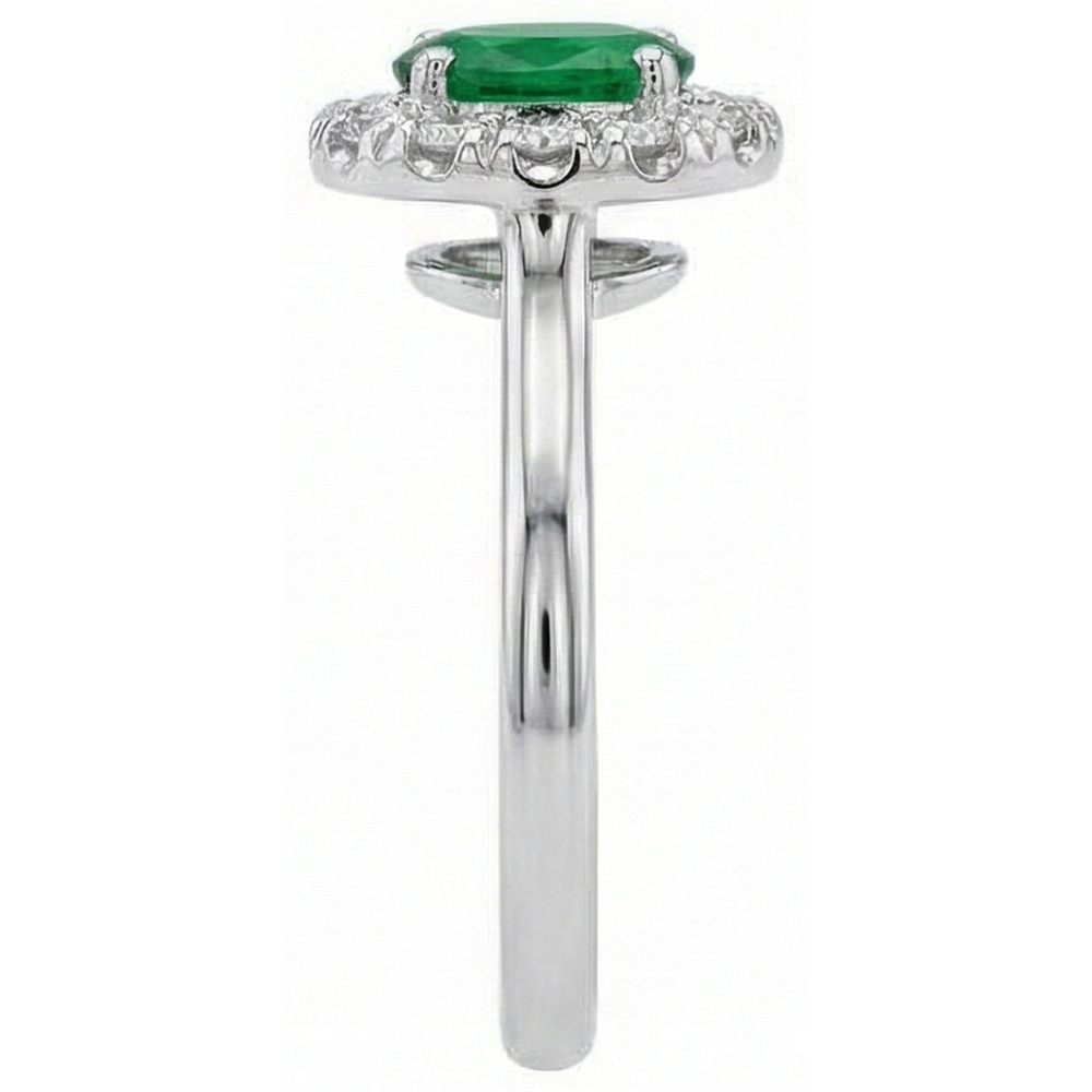5.90 Carats Green Emerald And Natural Earth Mined Diamonds Wedding Ring White Gold 14K