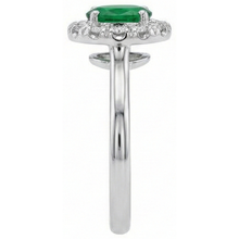 5.90 Carats Green Emerald And Natural Earth Mined Diamonds Wedding Ring White Gold 14K