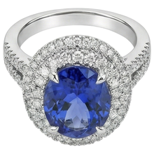 natural round tanzanite 5.90ct ring lifestyle photo