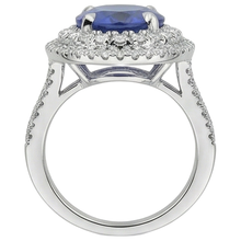 natural round tanzanite 5.90ct ring certificate
