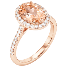 natural round morganite 5.95ct ring top view