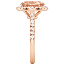 natural round morganite 5.95ct ring profile view