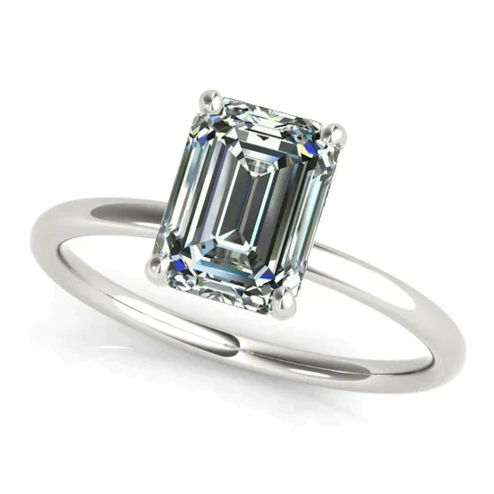 5 Carat Big Solitaire Emerald Genuine Diamond Ring