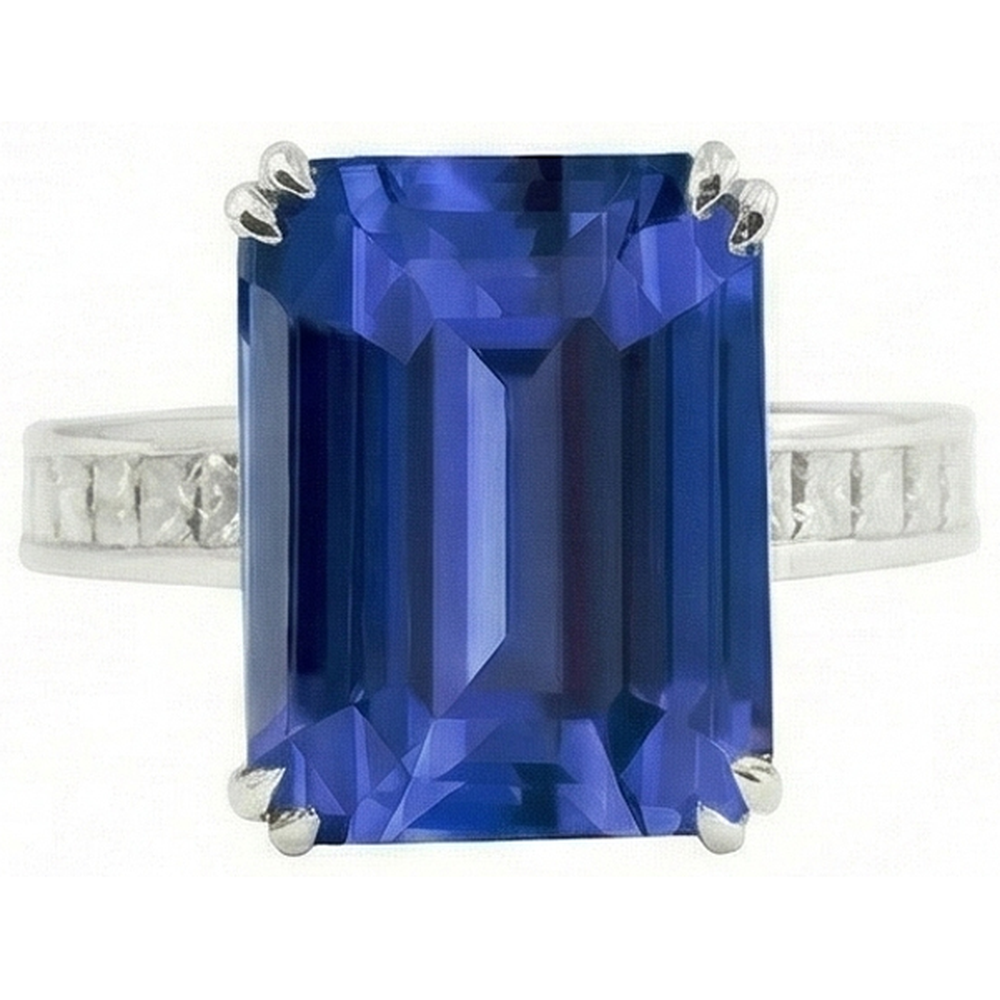5 Carat Ceylon Emerald Sapphire Natural Earth Mined Diamond Ring