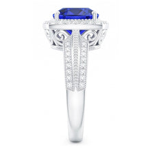 5 Carat Cushion Halo Sapphire Ring