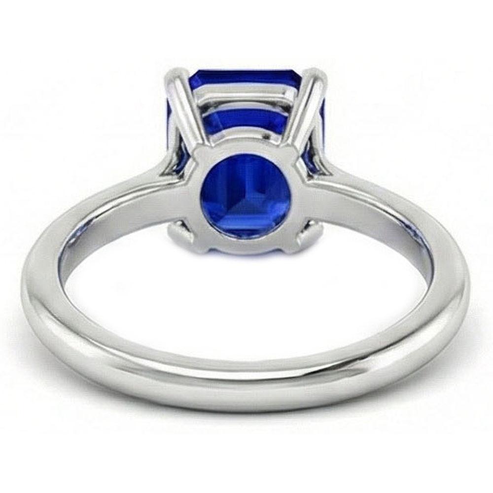 5 Carat Deep Blue Sapphire Engagement Ring