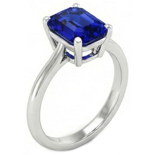5 Carat Deep Blue Sapphire Engagement Ring