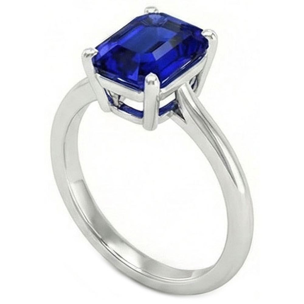 5 Carat Deep Blue Sapphire Engagement Ring