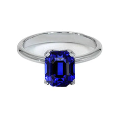 5 Carat Deep Blue Sapphire Engagement Ring