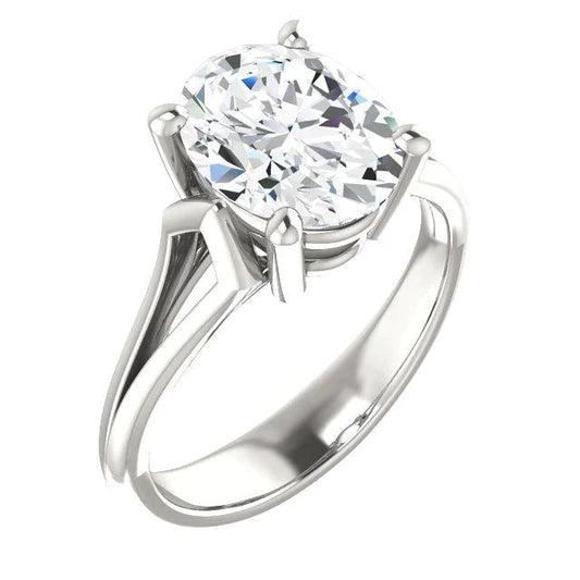 5 Carat Oval Big Natural Diamond Ring