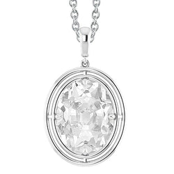 5 Carat Oval Natural Diamond Pendant Necklace