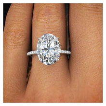 5 Carat Oval Real Diamond Ring With Accents