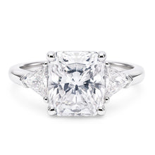 5 Carat Radiant Natural Earth Mined Diamond Three Stone Ring