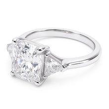 5 Carat Radiant Natural Earth Mined Diamond Three Stone Ring