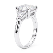 5 Carat Radiant Natural Earth Mined Diamond Three Stone Ring